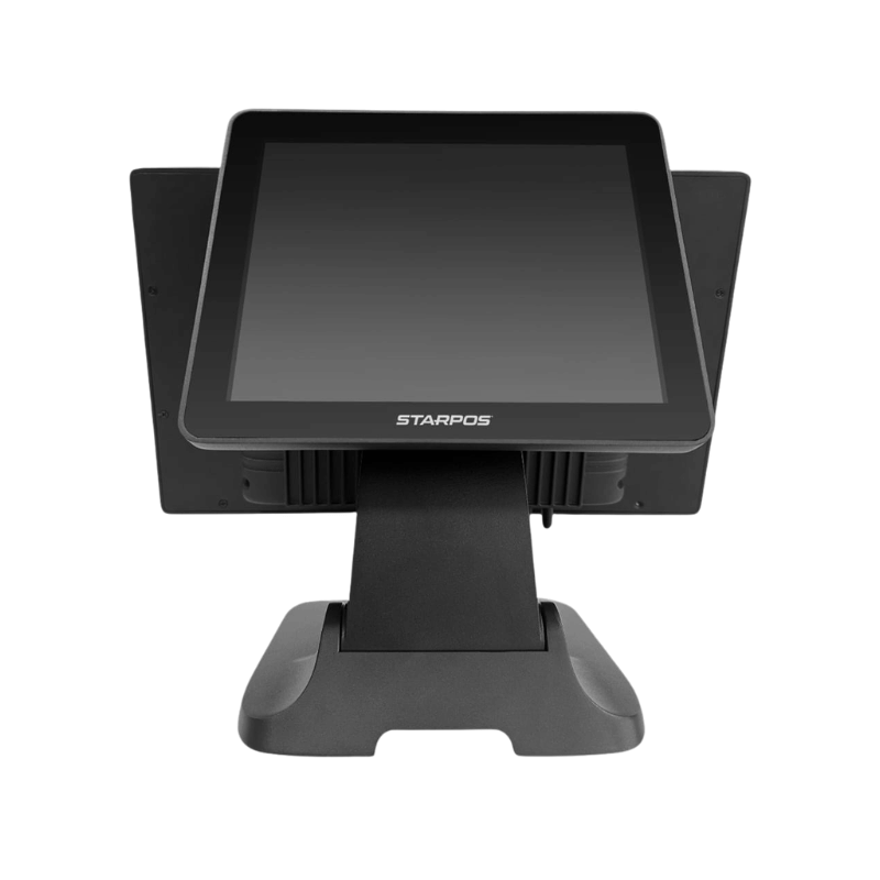 Pantalla monitor auxiliar para cliente STAR POS de 9.7 pulgadas con conexión VGA interna instalada en la parte trasera del equipo principal.