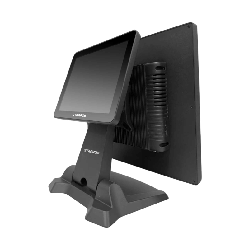 Pantalla monitor auxiliar para cliente STAR POS de 9.7 pulgadas con conexión VGA interna instalada en la parte trasera del equipo principal.